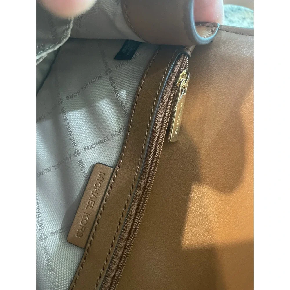 Michael Kors Jet Set Full Flap‎ Chain Crossbody Bag Monogram Oatmeal core